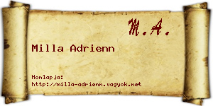 Milla Adrienn névjegykártya